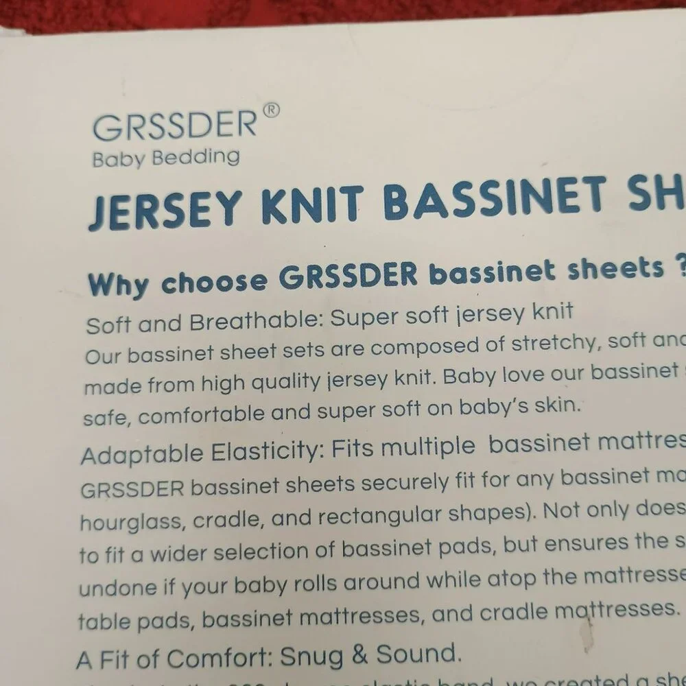 Grssder Baby Bedding Jersey Knit Bassinet Sheet Set 3-Pack High Stretchy Super S